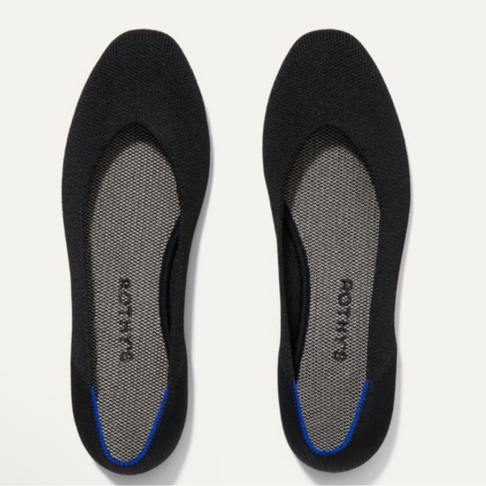 Rothy's The Square Black Women's Slip On Ballet Flat Shoes Textile Size 6